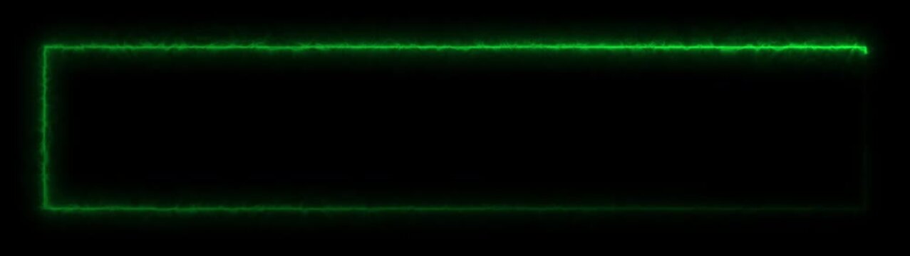 Abstract green energy laser lines moving on black background clip.