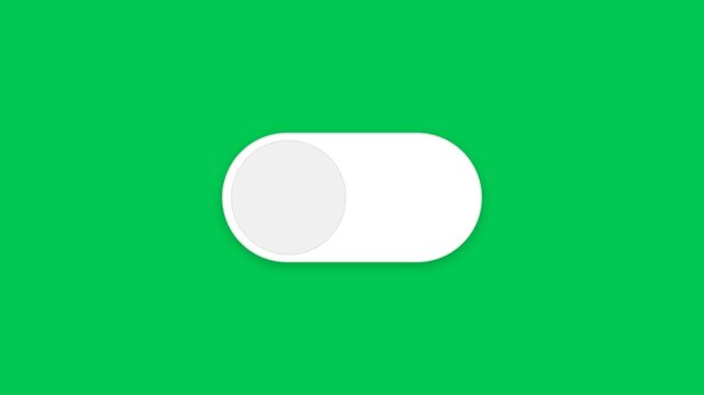Modern user interface toggle switch slider button in off position green background