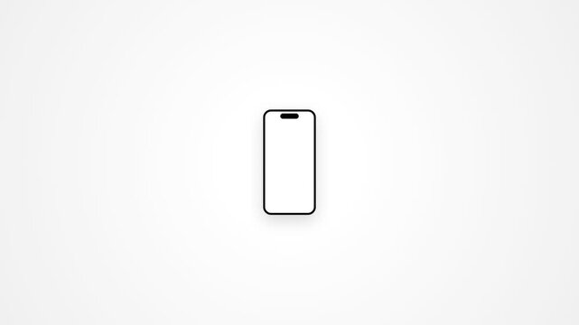 Modern Smartphone Screen Outline Vector Template for Mobile App Interface Presentation