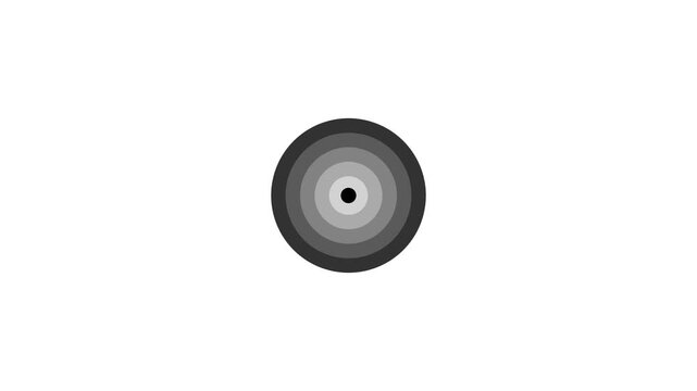 Modern Abstract Geometric Grayscale Concentric Circles Graphic for Corporate Design Projects