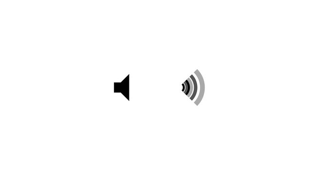 Flat black speaker icon representing audio volume and sound broadcast signal