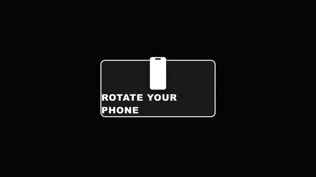 Minimalist Rotate Your Phone Instruction Icon for Mobile Landscape Mode Interface