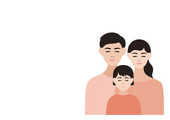 Obraz premium 笑顔の家族のベクターイラスト素材（女の子）