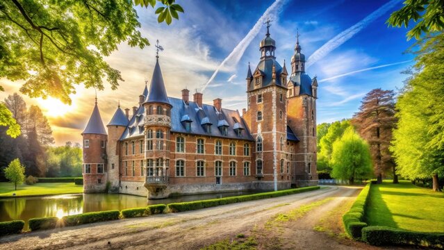 A realistic photo of Castle of Arenberg in Leuven
