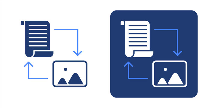 Text To Image icon, with contrast background.