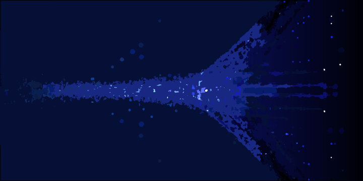 abstract blue tunnel with flowing particle effects
