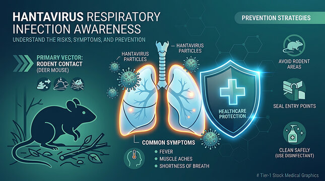 Hantavirus Respiratory Infection Awareness and Prevention Infographic