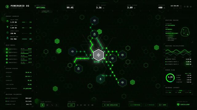 4K AIMS Autonomous AI Routing Dashboard - Smart Grid Energy Optimization Telemetry HUD (Seed 8)