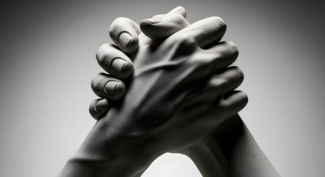Happy friendship day close up of clasped hands symbolizing unity and support