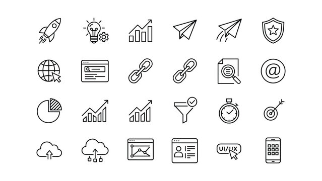 Professional medical and technology icon set featuring artificial intelligence brain neural network and healthcare symbols for digital interface design on a subtle grid background for precision