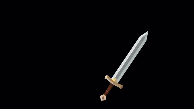 Low Poly **Sword Slash and Hit Effect** Animation **Alpha Channel** Loop 4K
