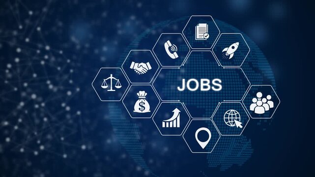 Job search success animated infographic with growth metrics employment hiring recruitment career growth