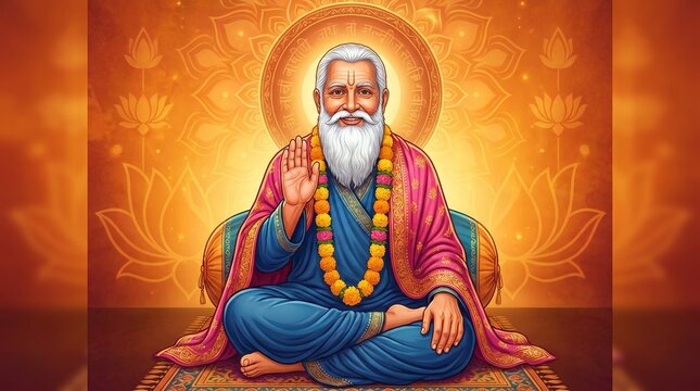 illustration of Sant Kabir Das Jayanti, Sant Kabir Das a famous 15th-century poet and mystic saint of India. Jayanti celebration on 4 June background for the religious holiday of India