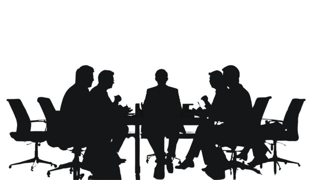 Businesspeople sit at a boardroom table for a collaborative meeting regarding company operations.
