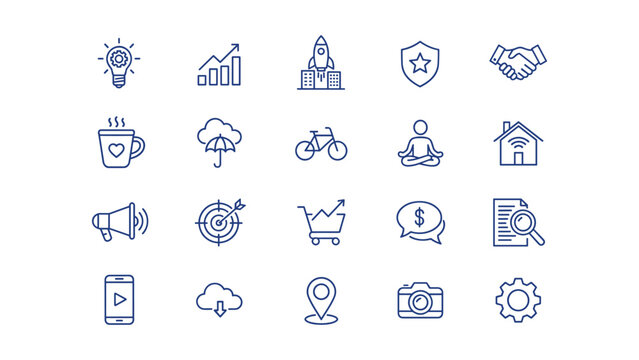 E-commerce and web development icons collection featuring digital payment and secure network symbols in modern minimalist black line art for professional online store and application interface