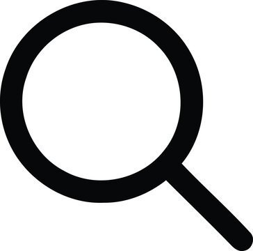 Magnifying glass search icon for user interface design representing discovery analysis and finding information