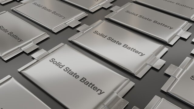 Multiple all-solid-state battery modules 3D render
