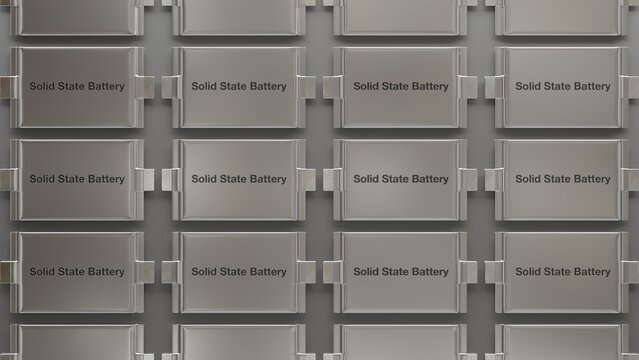 Multiple all-solid-state battery modules 3D render