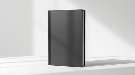 Fototapeta premium Minimal matte hardcover book mockup with soft natural light and calm shadow