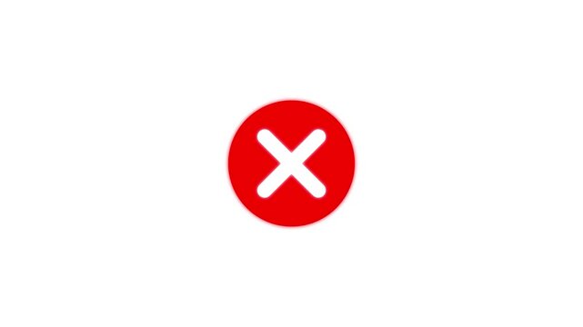 Red cross cancellation icon representing error, rejection, denied access, failed validation, negative feedback, incorrect status, warning alerts, and prohibited digital actions online.