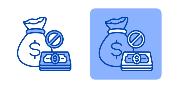 Anti Money Laundry icon, with contrast background.