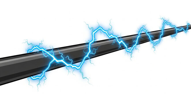 Electricity flowing through a conductor.