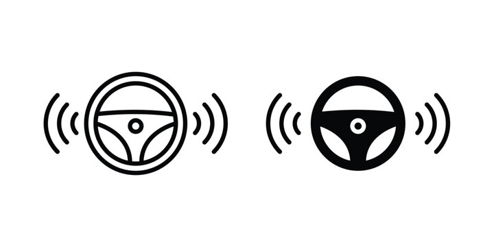 Autopilot icon line vector set. Solid style icons