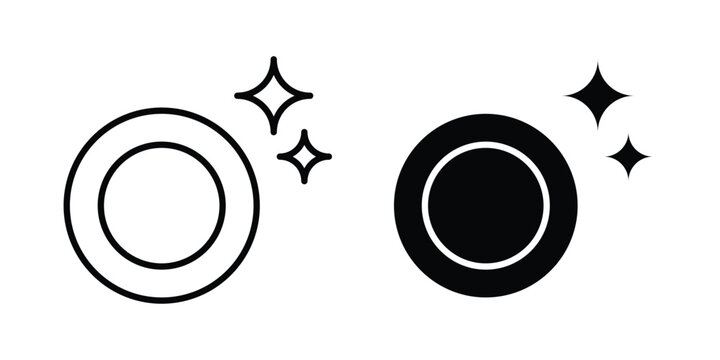 Clean plate icon line vector set. Solid style icons