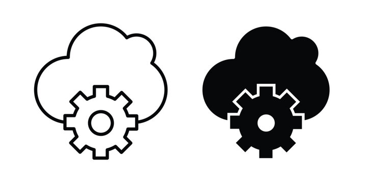 Devops icon line vector set. Solid style icons