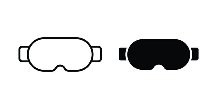 Eye mask icon line vector set. Solid style icons