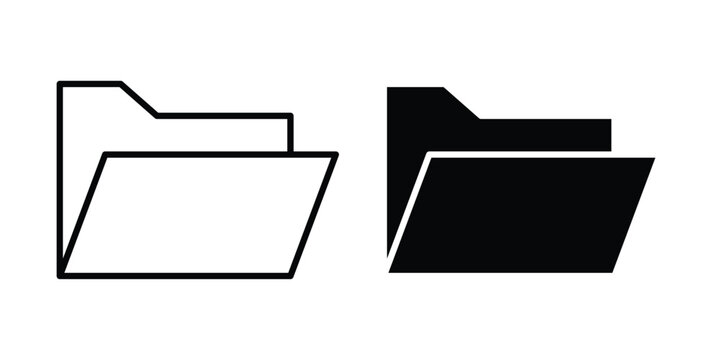 File Folder icon line vector set. Solid style icons