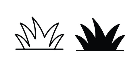 Grass icon line vector set. Solid style icons © Annimo