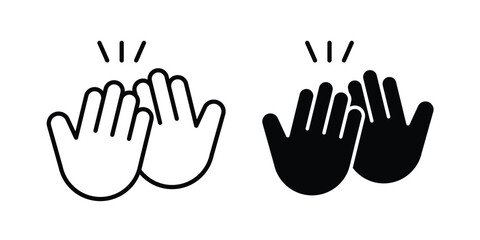 Obraz premium High Five icon line vector set. Solid style icons
