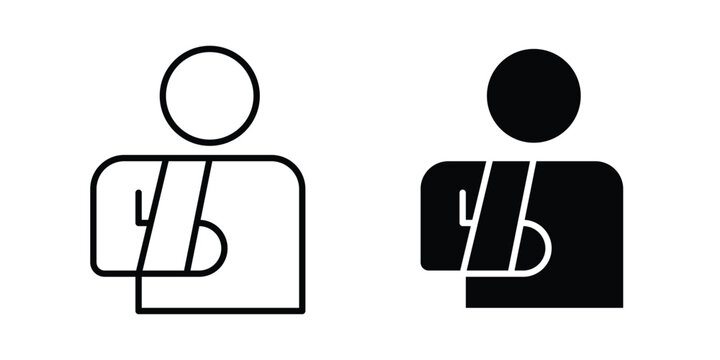 Injuries icon line vector set. Solid style icons