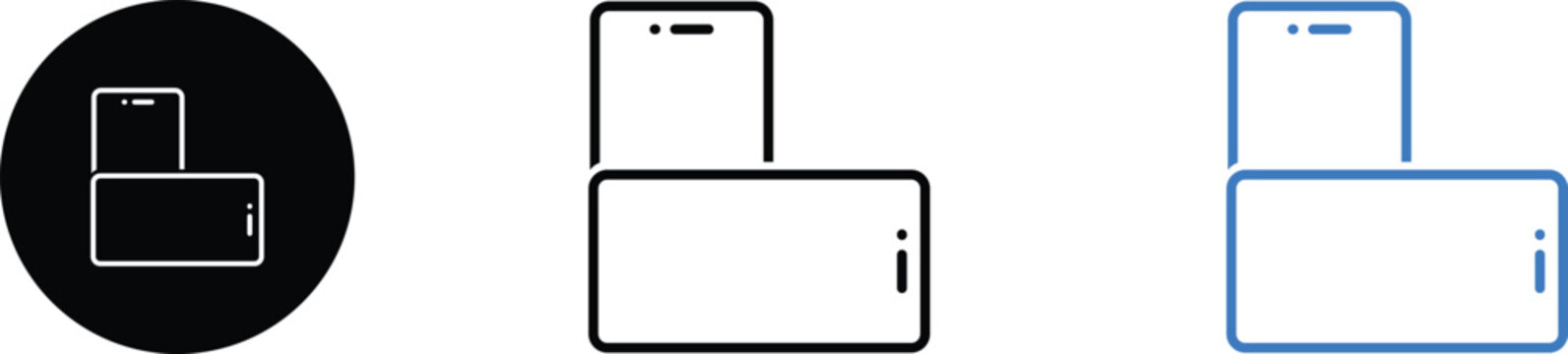 Mobile Screen Rotation and Responsive Design Icon Set