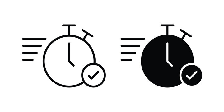 Quick approval icon line vector set. Solid style icons