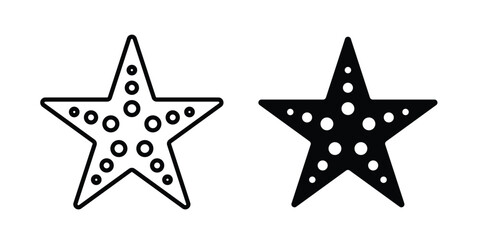 Sea star icon line vector set. Solid style icons © Annimo