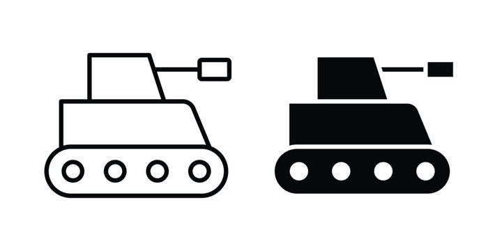 Tank icon line vector set. Solid style icons