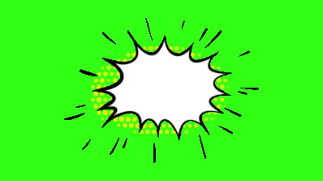 Comic bubble effect animation on green screen 