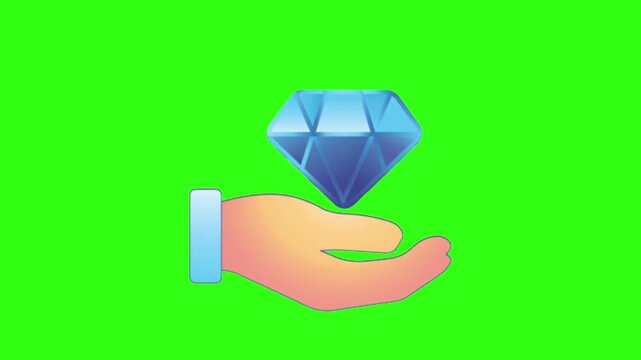 Hold diamond symbol cartoon animation
