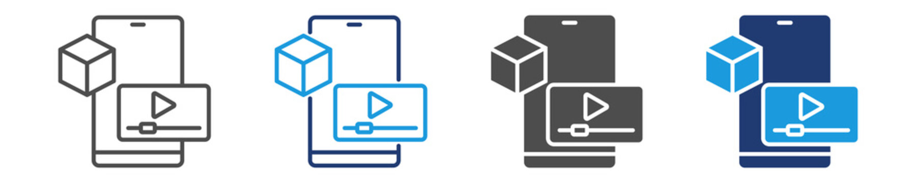 product tutorial icon set multiple style