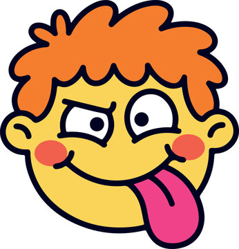 Silly Cartoon Face With Tongue Out