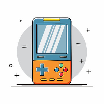 Retro Handheld Video Game Console Illustration