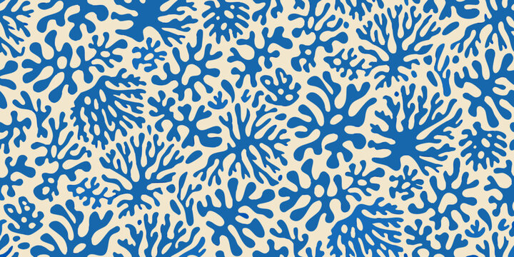 blue coral pattern a seamless organic repeating background