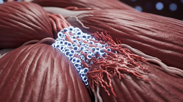 Nanoparticles targeting muscle tissue and capillaries for medical treatment