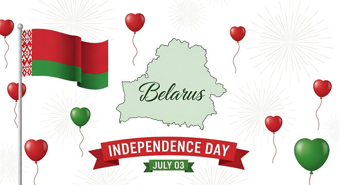 Belarus map flag and hearts