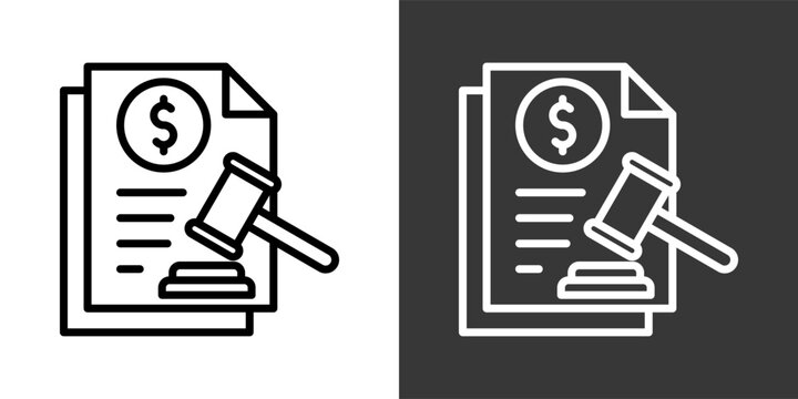 Financial Regulations White And Black Icon Set Multiple Style Collection Pack Vector Illustration