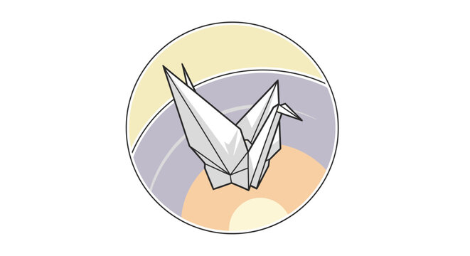 Paper Crane Origami Bird Design.
