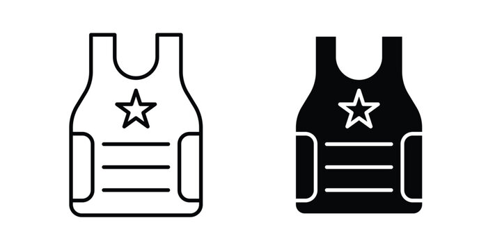 Bulletproof vest icon symbol for web and ui. Vector icon