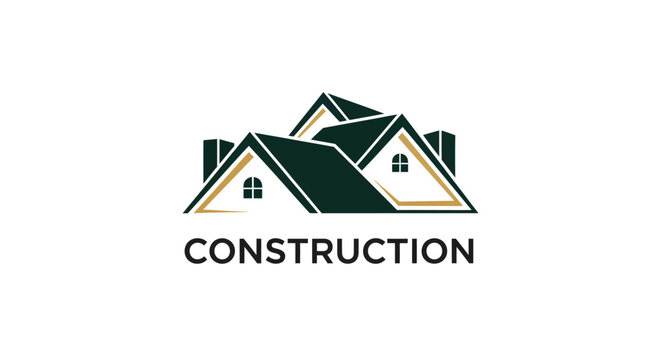 Modern Construction Company Logo Design with Houses.